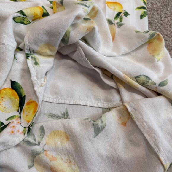 Skies are Blue XS lemon print lace crochet trim maxi belted dress D4 2419 - Picture 7 of 12